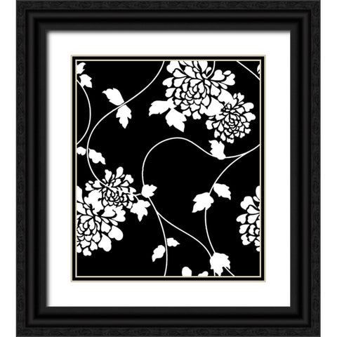 Ceil Jaune Pattern 4 Black Ornate Wood Framed Art Print with Double Matting by Sasha