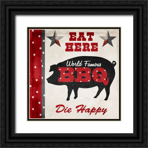 Texas BBQ 2 Black Ornate Wood Framed Art Print with Double Matting by Sasha