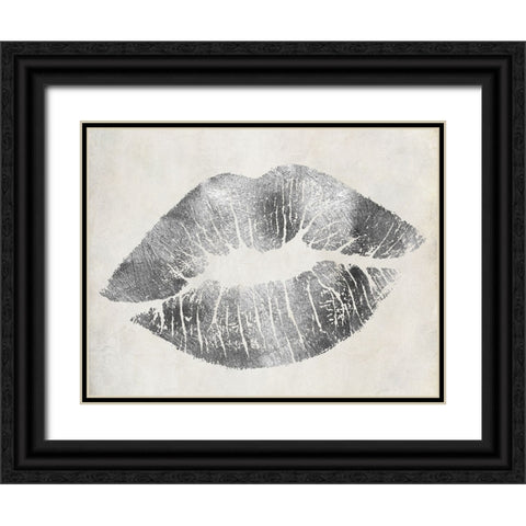 Hollywood Kiss Silver Black Ornate Wood Framed Art Print with Double Matting by Sasha