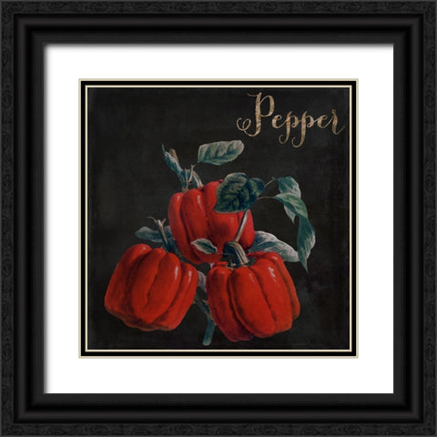 Medley_Pepper Black Ornate Wood Framed Art Print with Double Matting by Sasha