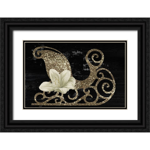 Sleigh Petals II Black Ornate Wood Framed Art Print with Double Matting by Sasha