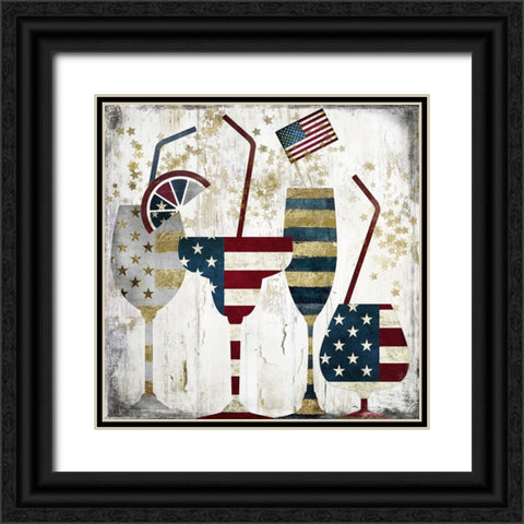 American Party Black Ornate Wood Framed Art Print with Double Matting by Sasha