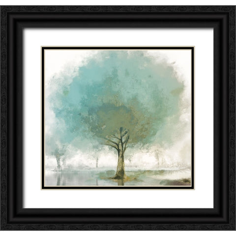 Cyanna Black Ornate Wood Framed Art Print with Double Matting by Sasha
