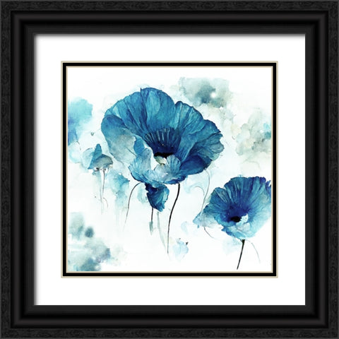 Sky Poppies II Black Ornate Wood Framed Art Print with Double Matting by Sasha