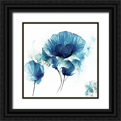 Sky Poppies III Black Ornate Wood Framed Art Print with Double Matting by Sasha
