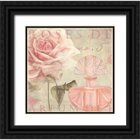 Parfum de Roses I Black Ornate Wood Framed Art Print with Double Matting by Sasha