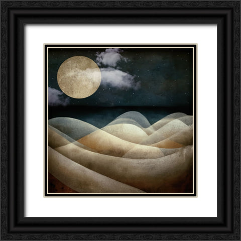 The Moon the Sea Black Ornate Wood Framed Art Print with Double Matting by Sasha