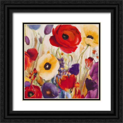 Poppy Palace I Black Ornate Wood Framed Art Print with Double Matting by Sasha