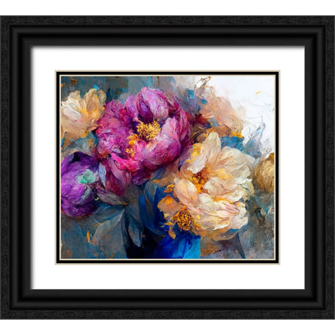 Peony Opera I Black Ornate Wood Framed Art Print with Double Matting by Sasha