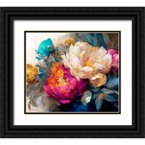 Peony Opera II Black Ornate Wood Framed Art Print with Double Matting by Sasha