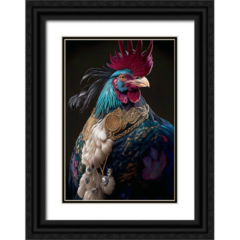 Coloratura VII Black Ornate Wood Framed Art Print with Double Matting by Sasha
