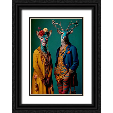 Coloratura XI Black Ornate Wood Framed Art Print with Double Matting by Sasha