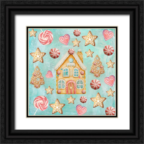 Gingerbread Land I Black Ornate Wood Framed Art Print with Double Matting by Sasha