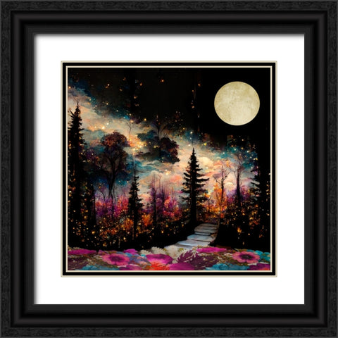 Fairy Forest I Black Ornate Wood Framed Art Print with Double Matting by Sasha