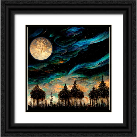 Fairy Forest III Black Ornate Wood Framed Art Print with Double Matting by Sasha