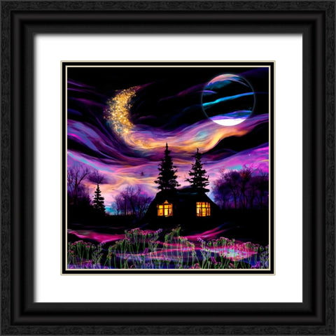 Fairy Forest IV Black Ornate Wood Framed Art Print with Double Matting by Sasha