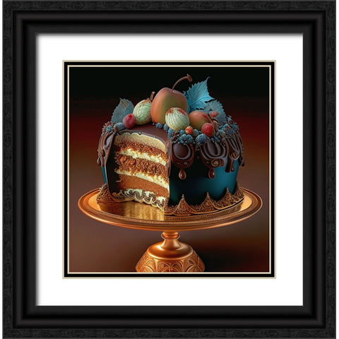 Delphines Bakery VII Black Ornate Wood Framed Art Print with Double Matting by Sasha