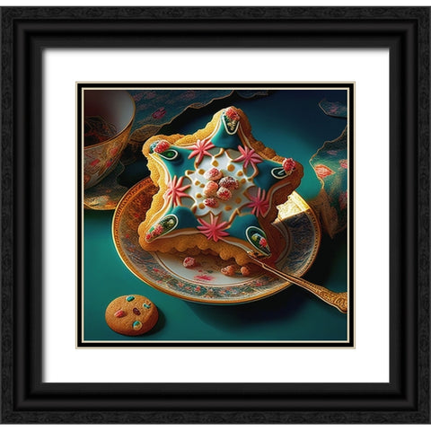 Delphines Bakery X Black Ornate Wood Framed Art Print with Double Matting by Sasha