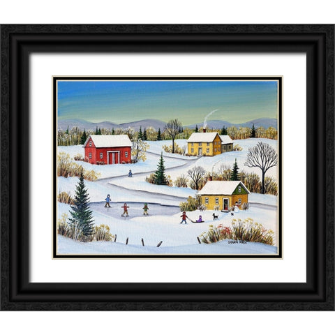 A Good Skating Day Black Ornate Wood Framed Art Print with Double Matting by Mark, Sharon
