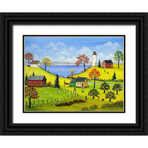 Bucolic Autumn Black Ornate Wood Framed Art Print with Double Matting by Mark, Sharon