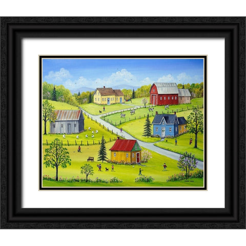 Life is Great! Black Ornate Wood Framed Art Print with Double Matting by Mark, Sharon