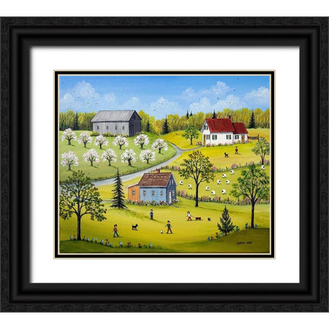 Orchard Blossoms Black Ornate Wood Framed Art Print with Double Matting by Mark, Sharon