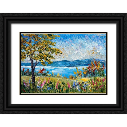 River Black Ornate Wood Framed Art Print with Double Matting by Mark, Sharon