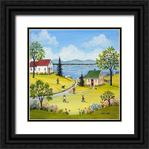 Spring by the Lake Black Ornate Wood Framed Art Print with Double Matting by Mark, Sharon