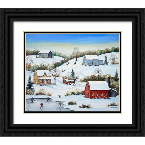 Sunny January Day Black Ornate Wood Framed Art Print with Double Matting by Mark, Sharon