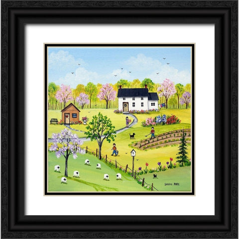 Tending the Garden Black Ornate Wood Framed Art Print with Double Matting by Mark, Sharon