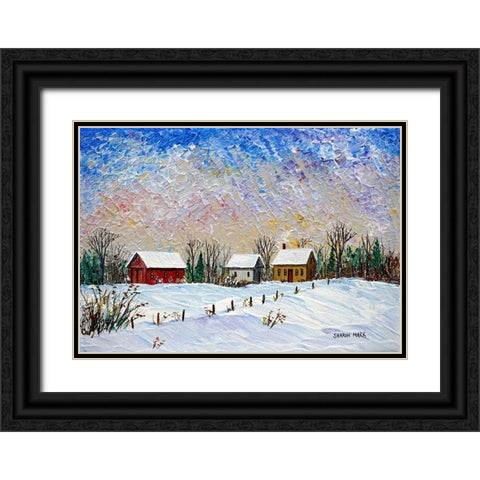 Warm Glow Black Ornate Wood Framed Art Print with Double Matting by Mark, Sharon