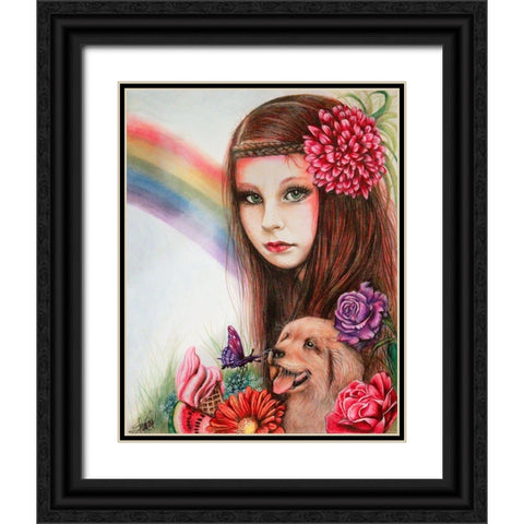 Summer - Seasons Series Black Ornate Wood Framed Art Print with Double Matting by Sheena Pike Art