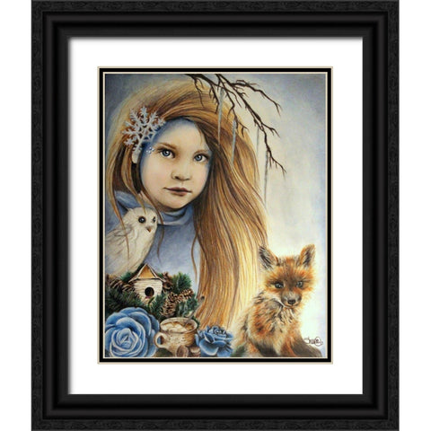 Winter - Seasons Series Black Ornate Wood Framed Art Print with Double Matting by Sheena Pike Art