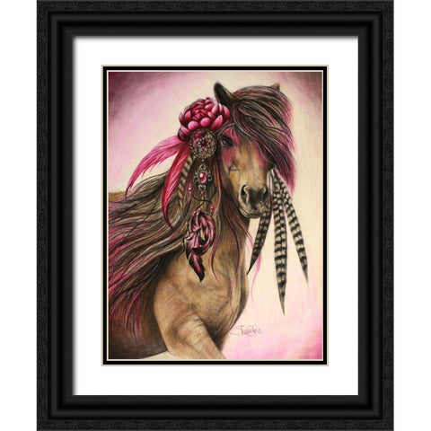 Magenta Warrior Black Ornate Wood Framed Art Print with Double Matting by Sheena Pike Art