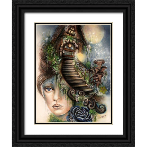 Moonlit Manor Black Ornate Wood Framed Art Print with Double Matting by Sheena Pike Art