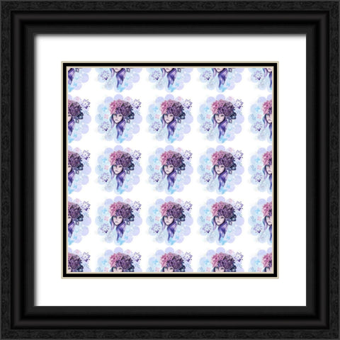 Hydrangea Collection - Pattern Black Ornate Wood Framed Art Print with Double Matting by Sheena Pike Art