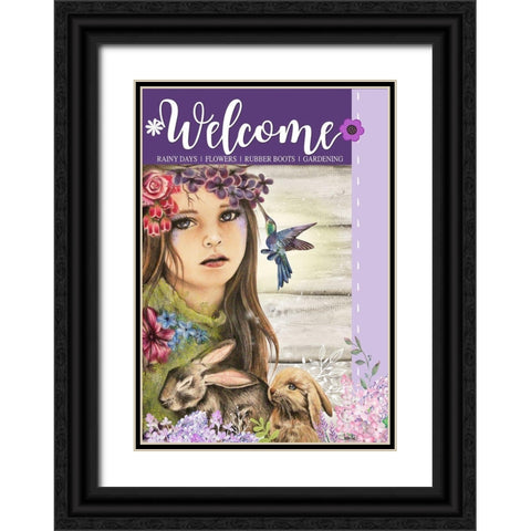 Spring - Seasons Series - Sign Flag Design Black Ornate Wood Framed Art Print with Double Matting by Sheena Pike Art