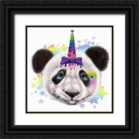 PandiCorn Black Ornate Wood Framed Art Print with Double Matting by Sheena Pike Art