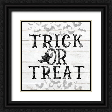 Trick or Treat Bats Black Ornate Wood Framed Art Print with Double Matting by Sheena Pike Art