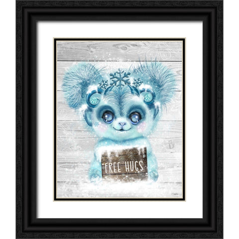 Winter Baby Yhetti Black Ornate Wood Framed Art Print with Double Matting by Sheena Pike Art