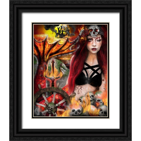 Blaze the Banished Black Ornate Wood Framed Art Print with Double Matting by Sheena Pike Art