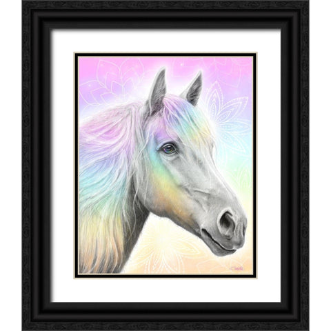 Pastel Dream Horse Black Ornate Wood Framed Art Print with Double Matting by Sheena Pike Art