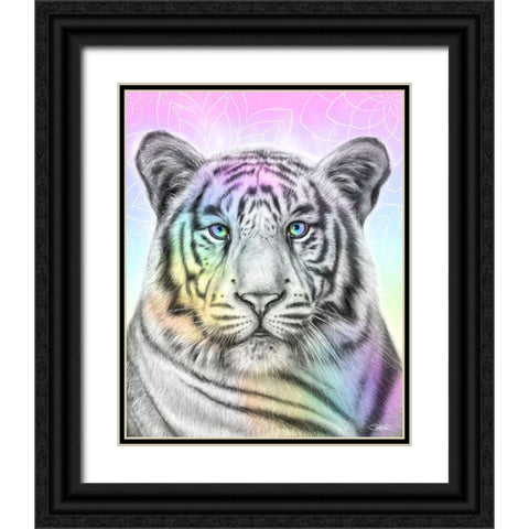 Pastel Dream Tiger Black Ornate Wood Framed Art Print with Double Matting by Sheena Pike Art