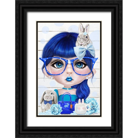 Bunny Loving Bethany Black Ornate Wood Framed Art Print with Double Matting by Sheena Pike Art