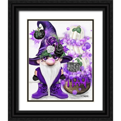 Lil Gnomez Hocus Pocus Black Ornate Wood Framed Art Print with Double Matting by Sheena Pike Art