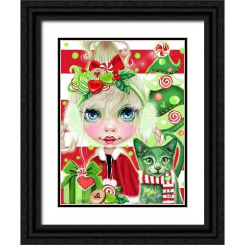 Christmas Cindy Black Ornate Wood Framed Art Print with Double Matting by Sheena Pike Art