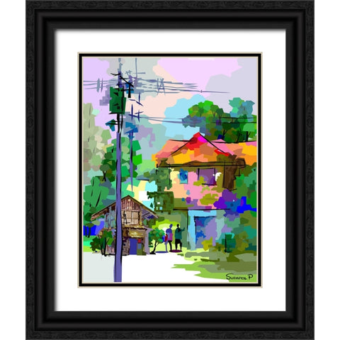 Country House Black Ornate Wood Framed Art Print with Double Matting by Pansanit, Surapol