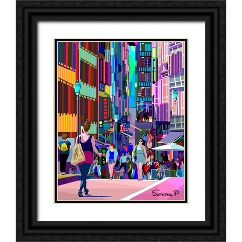 Street Fashion Black Ornate Wood Framed Art Print with Double Matting by Pansanit, Surapol