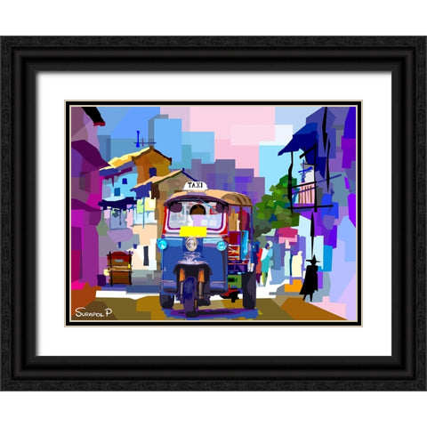 Tricycle Black Ornate Wood Framed Art Print with Double Matting by Pansanit, Surapol