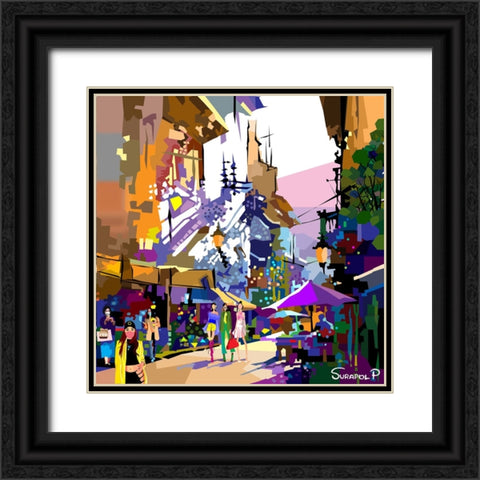 Urban Community Black Ornate Wood Framed Art Print with Double Matting by Pansanit, Surapol